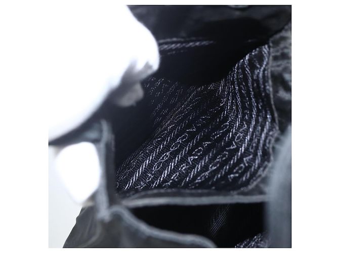PRADA Borsa a mano in nylon nero Auth ti3686 - vista 19