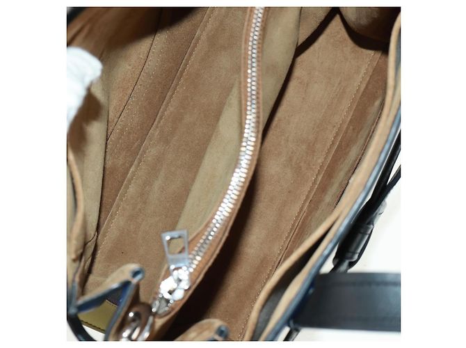 LOEWE Anagram Amazona 75 Bolso de Mano de Cuero 2 en 1 Azul Plata Auth 149898SM - vista 10