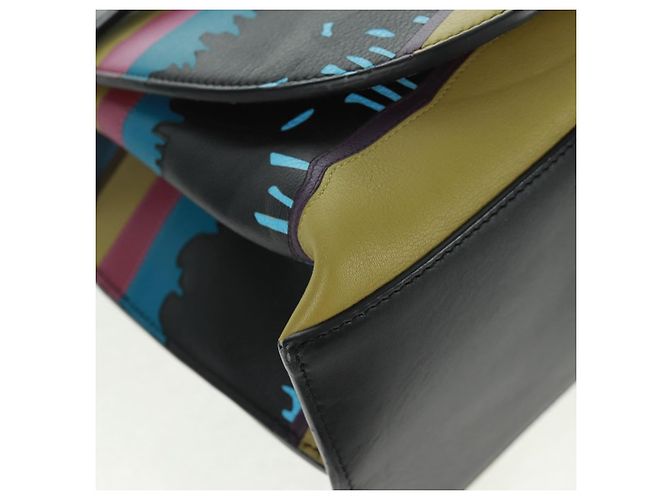 LOEWE Anagram Amazona 75 Bolso de Mano de Cuero 2 en 1 Azul Plata Auth 149898SM - vista 16