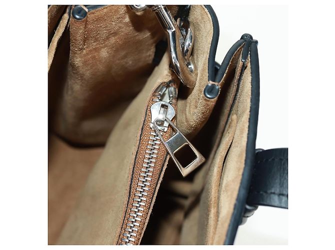 LOEWE Anagram Amazona 75 Bolso de Mano de Cuero 2 en 1 Azul Plata Auth 149898SM - vista 24