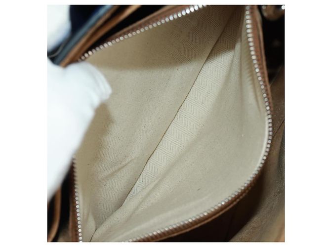 LOEWE Anagram Amazona 75 Bolso de Mano de Cuero 2 en 1 Azul Plata Auth 149898SM - vista 25