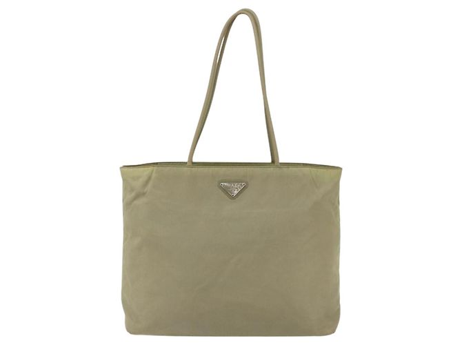 Prada Tote Bag aus Nylon in Creme Silber authentisch ti3744 Roh - Ansicht 13