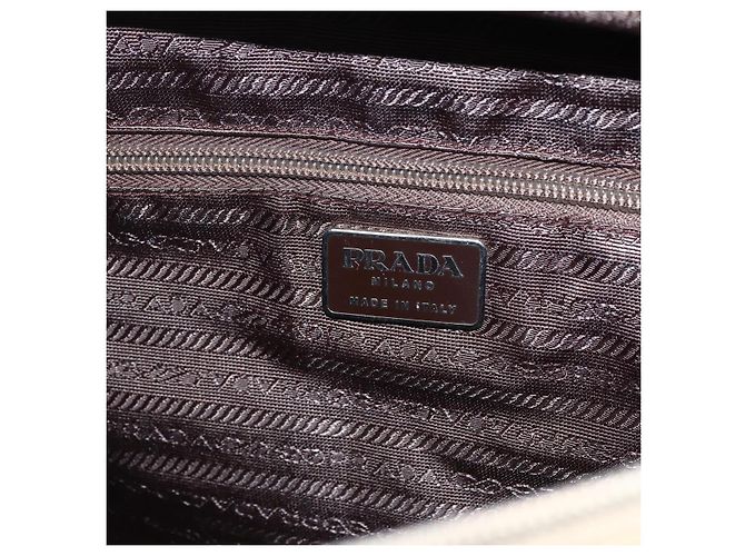 Prada Tote Bag aus Nylon in Creme Silber authentisch ti3744 Roh - Ansicht 18