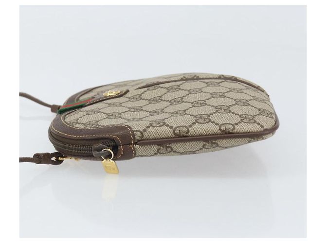 Borsa Gucci GG Supreme Web Sherry Line in PVC Beige Oro 904 02 047 Auth BA10402 D'oro - vista 4