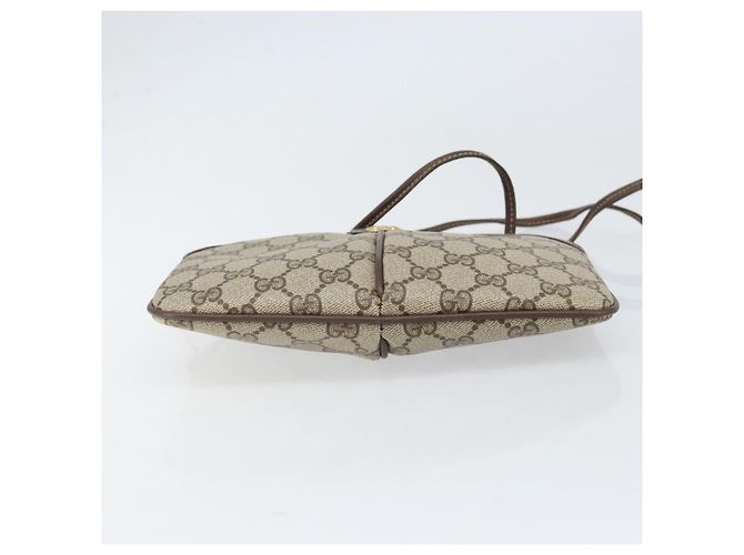 Borsa Gucci GG Supreme Web Sherry Line in PVC Beige Oro 904 02 047 Auth BA10402 D'oro - vista 5