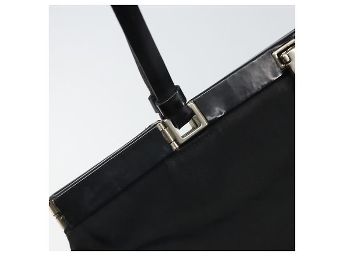 Borsa Tote Prada in Nylon Nero Argento Auth ti3730 - vista 10