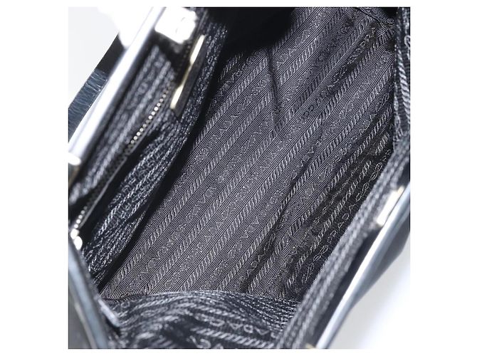 Borsa Tote Prada in Nylon Nero Argento Auth ti3730 - vista 11