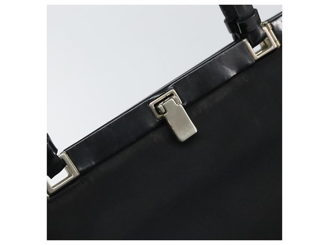 Borsa Tote Prada in Nylon Nero Argento Auth ti3730 - vista 17