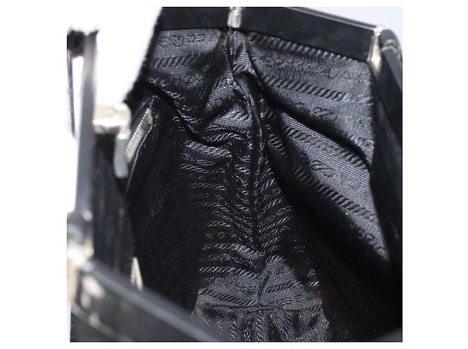 Borsa Tote Prada in Nylon Nero Argento Auth ti3730 - vista 20