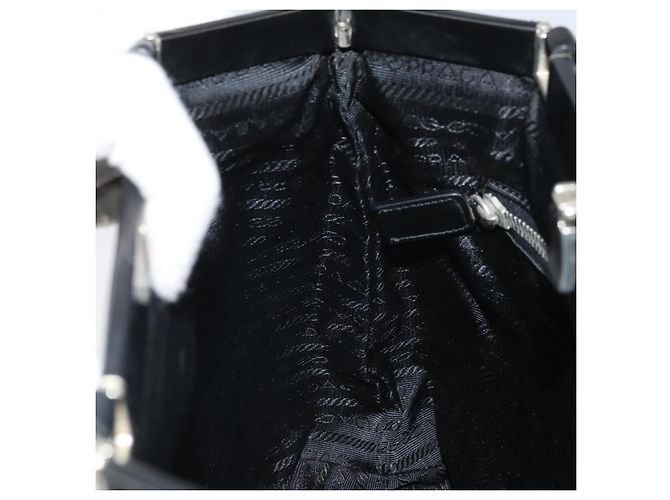 Borsa Tote Prada in Nylon Nero Argento Auth ti3730 - vista 21