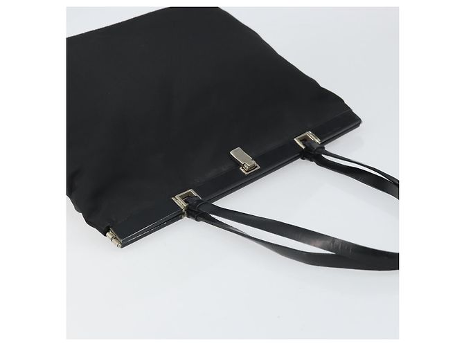 Borsa Tote Prada in Nylon Nero Argento Auth ti3730 - vista 6