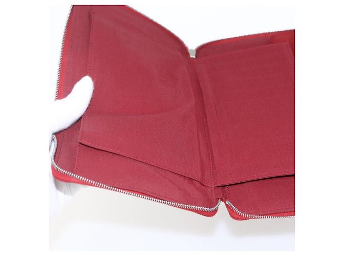 Hermès HERMES Fourre Tout Perth GM Portafoglio Lungo Canvas Rosso Auth ti3698 - vista 11