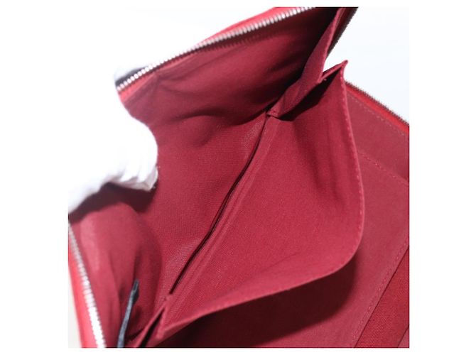 Hermès HERMES Fourre Tout Perth GM Portafoglio Lungo Canvas Rosso Auth ti3698 - vista 12