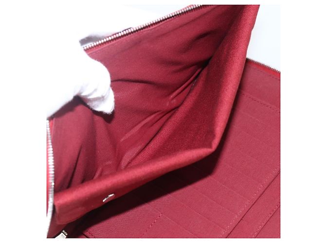 Hermès HERMES Fourre Tout Perth GM Portafoglio Lungo Canvas Rosso Auth ti3698 - vista 17