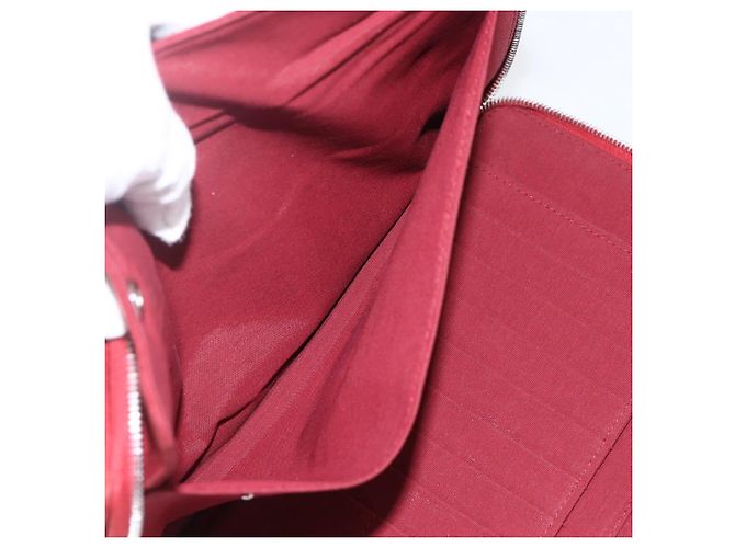 Hermès HERMES Fourre Tout Perth GM Portafoglio Lungo Canvas Rosso Auth ti3698 - vista 18