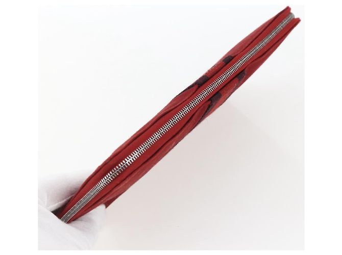 Hermès HERMES Fourre Tout Perth GM Portafoglio Lungo Canvas Rosso Auth ti3698 - vista 5