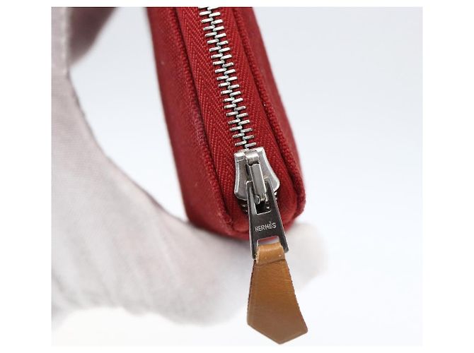 Hermès HERMES Fourre Tout Perth GM Portafoglio Lungo Canvas Rosso Auth ti3698 - vista 8