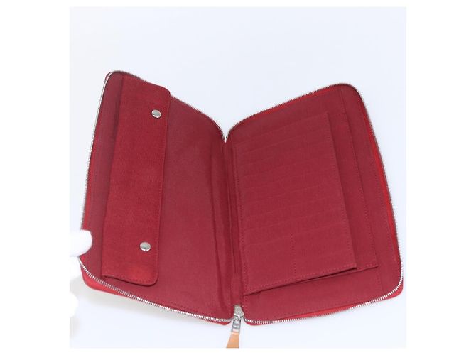 Hermès HERMES Fourre Tout Perth GM Portafoglio Lungo Canvas Rosso Auth ti3698 - vista 9