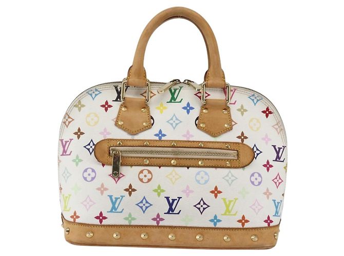 LOUIS VUITTON Monogramm Multicolor Alma Handtasche Weiß M92647 LV Auth BA10658 - Ansicht 13