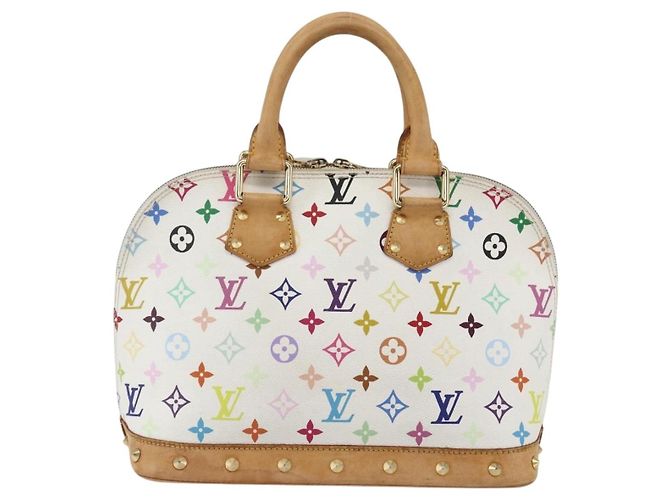 LOUIS VUITTON Monogramm Multicolor Alma Handtasche Weiß M92647 LV Auth BA10658 - Ansicht 2
