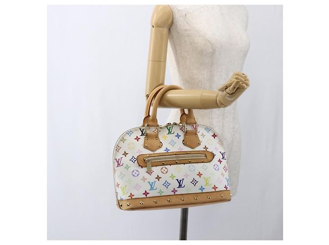 LOUIS VUITTON Monogramm Multicolor Alma Handtasche Weiß M92647 LV Auth BA10658 - Ansicht 21