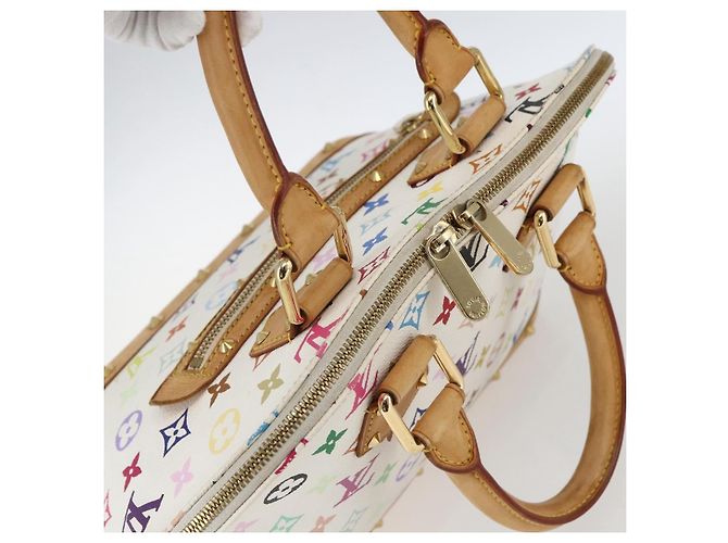 LOUIS VUITTON Monogramm Multicolor Alma Handtasche Weiß M92647 LV Auth BA10658 - Ansicht 6