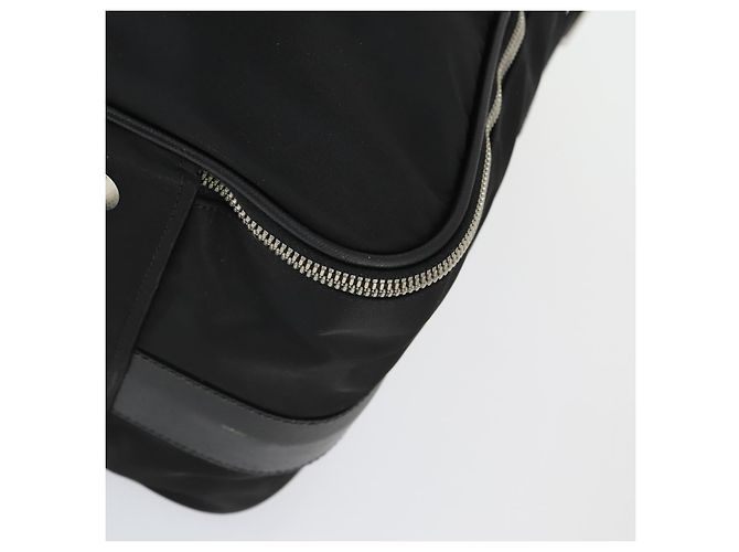 PRADA Custodia Valigia Nylon Pelle Nera Argento Auth 165055 Nero - vista 14