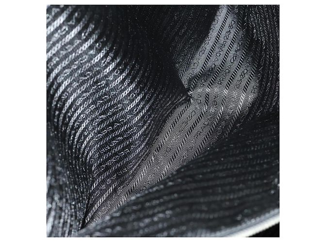 PRADA Custodia Valigia Nylon Pelle Nera Argento Auth 165055 Nero - vista 25