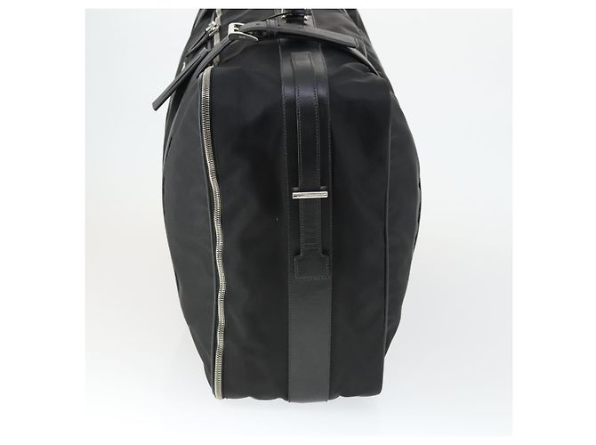 PRADA Custodia Valigia Nylon Pelle Nera Argento Auth 165055 Nero - vista 3