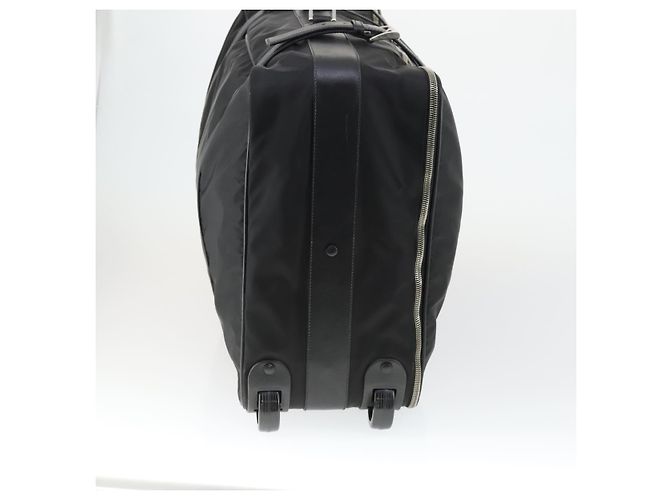PRADA Custodia Valigia Nylon Pelle Nera Argento Auth 165055 Nero - vista 4