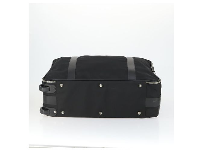 PRADA Custodia Valigia Nylon Pelle Nera Argento Auth 165055 Nero - vista 5