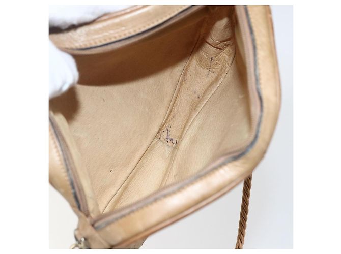 Gucci Borsa a Spalla Micro GG in Tela Beige Oro Auth ti3682 D'oro - vista 12