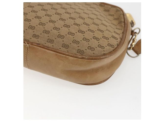 Gucci Borsa a Spalla Micro GG in Tela Beige Oro Auth ti3682 D'oro - vista 15