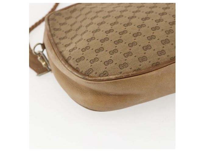 Gucci Borsa a Spalla Micro GG in Tela Beige Oro Auth ti3682 D'oro - vista 16