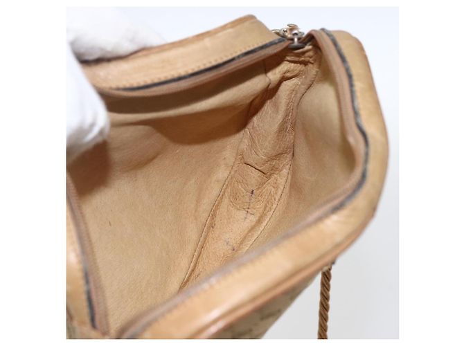 Gucci Borsa a Spalla Micro GG in Tela Beige Oro Auth ti3682 D'oro - vista 17