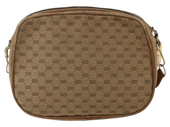 Gucci Borsa a Spalla Micro GG in Tela Beige Oro Auth ti3682 D'oro - vista 2