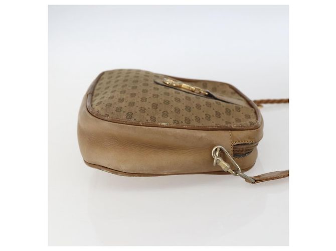 Gucci Borsa a Spalla Micro GG in Tela Beige Oro Auth ti3682 D'oro - vista 4