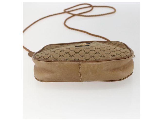 Gucci Borsa a Spalla Micro GG in Tela Beige Oro Auth ti3682 D'oro - vista 5