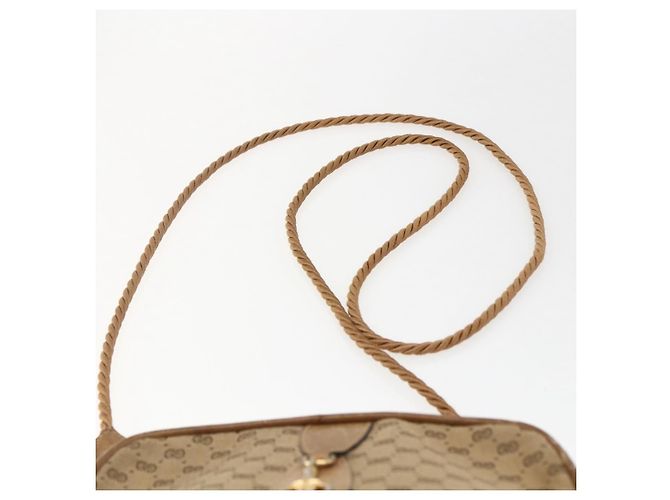 Gucci Borsa a Spalla Micro GG in Tela Beige Oro Auth ti3682 D'oro - vista 8