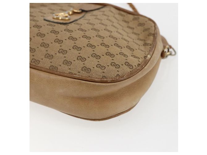 Gucci Borsa a Spalla Micro GG in Tela Beige Oro Auth ti3682 D'oro - vista 9