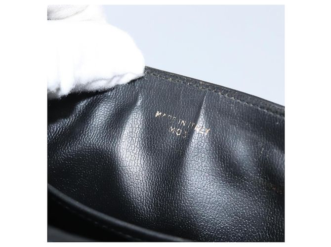 Céline CELINE Macadam Canvas Schultertasche PVC Schwarz Gold Auth ka2364 Golden - Ansicht 12
