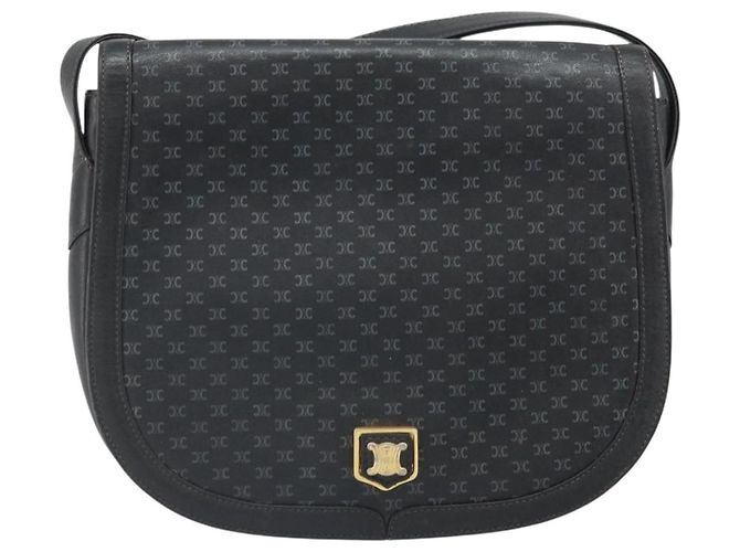 Céline CELINE Macadam Canvas Schultertasche PVC Schwarz Gold Auth ka2364 Golden - Ansicht 13