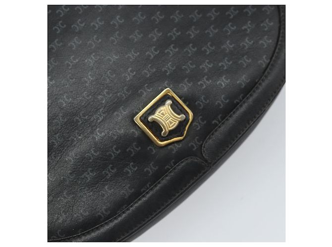 Céline CELINE Macadam Canvas Schultertasche PVC Schwarz Gold Auth ka2364 Golden - Ansicht 18