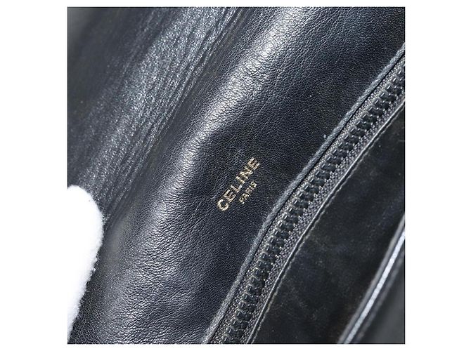 Céline CELINE Macadam Canvas Schultertasche PVC Schwarz Gold Auth ka2364 Golden - Ansicht 19