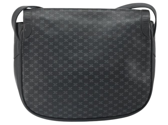 Céline CELINE Macadam Canvas Schultertasche PVC Schwarz Gold Auth ka2364 Golden - Ansicht 2