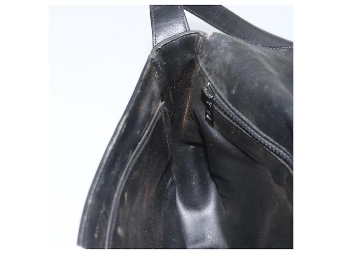 Céline CELINE Macadam Canvas Schultertasche PVC Schwarz Gold Auth ka2364 Golden - Ansicht 21