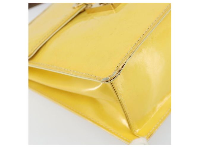 LOUIS VUITTON Borsa Spring Street Monogram Vernis Giallo Lime M91068 Auth BA10357 D'oro - vista 14
