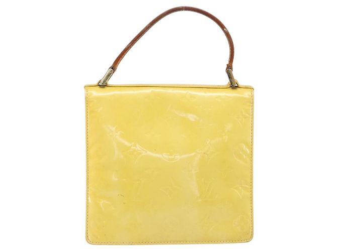 LOUIS VUITTON Borsa Spring Street Monogram Vernis Giallo Lime M91068 Auth BA10357 D'oro - vista 2