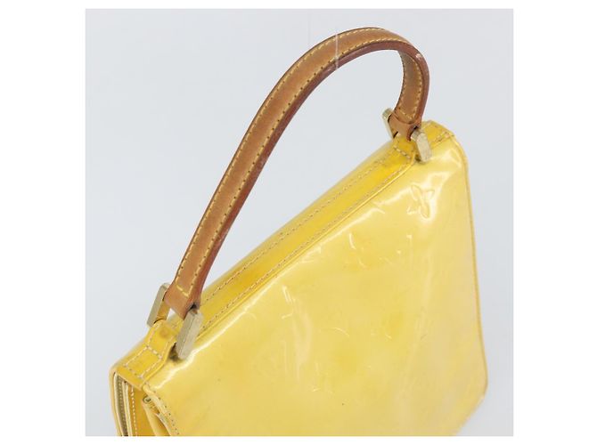 LOUIS VUITTON Borsa Spring Street Monogram Vernis Giallo Lime M91068 Auth BA10357 D'oro - vista 6