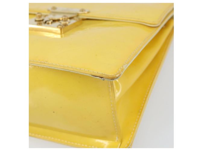 LOUIS VUITTON Borsa Spring Street Monogram Vernis Giallo Lime M91068 Auth BA10357 D'oro - vista 9
